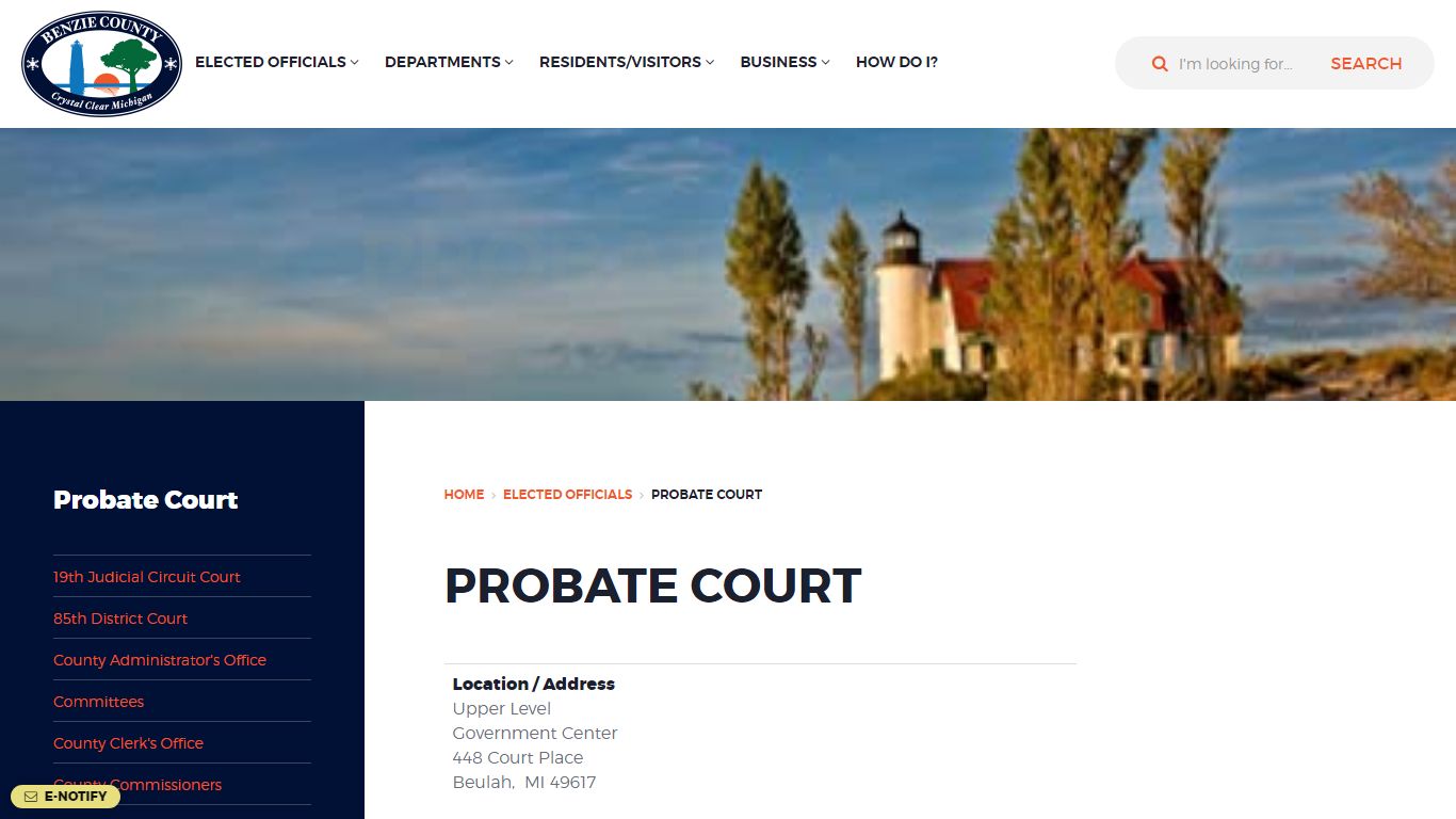 PROBATE COURT - Benzie County