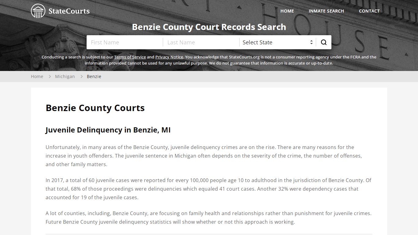 Benzie County, MI Courts - Records & Cases - StateCourts