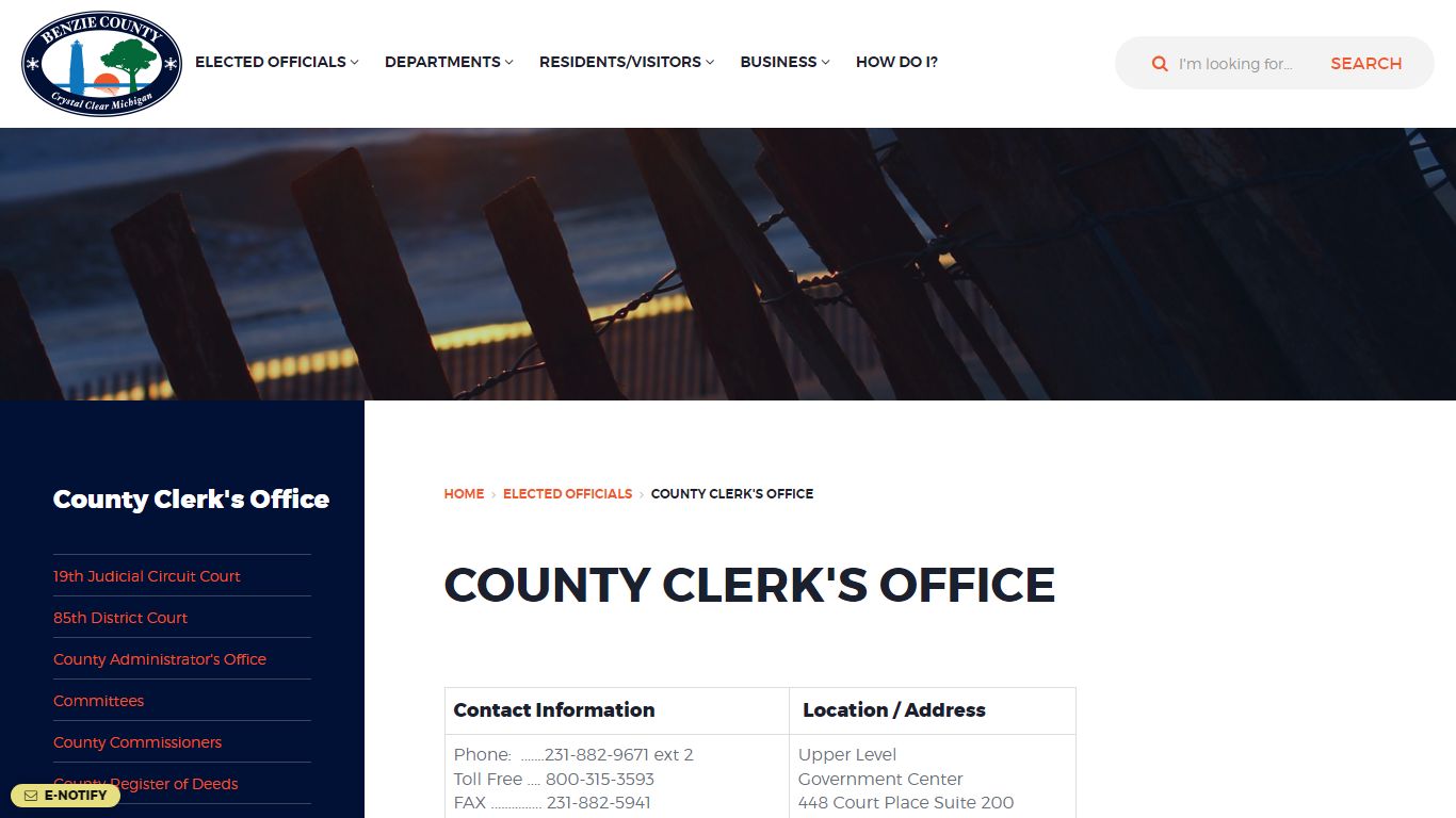 County Clerk's Office - Benzie County