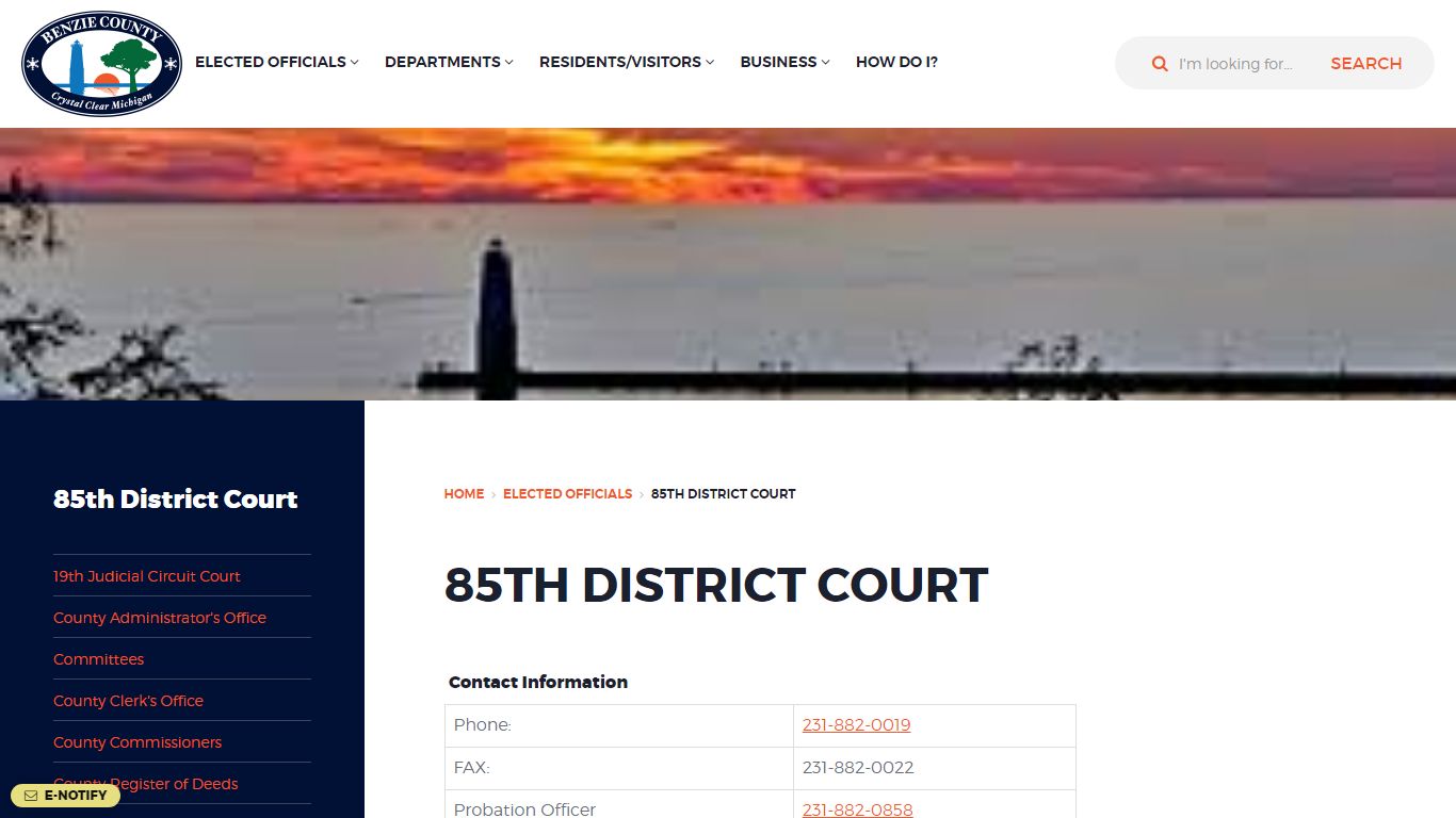 85TH DISTRICT COURT - Benzie County